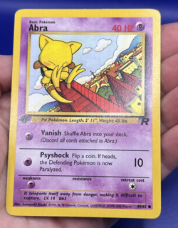 2000 Pokemon Card 1st Edition Abra 49/82 Team Rocket WOTC LP - Image 4