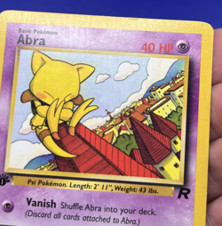 2000 Pokemon Card 1st Edition Abra 49/82 Team Rocket WOTC LP - Image 5