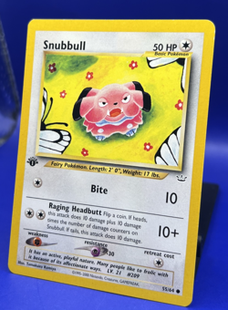 2001 Pokemon Card Snubbull 55/64 1st Edition Neo Revelation Common LP - Image 3