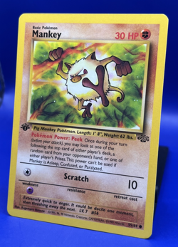 1999 Pokemon Card Jungle Set Mankey 55/64 1st Edition Common Unlimited NM - Image 3