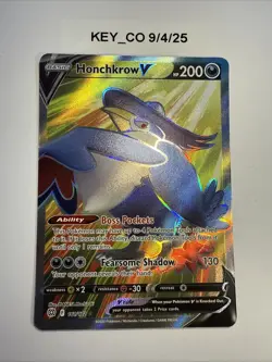 Honchkrow V Alternate Full Art Holo 161/172 Brilliant Stars Pokemon TCG NM - Image 1