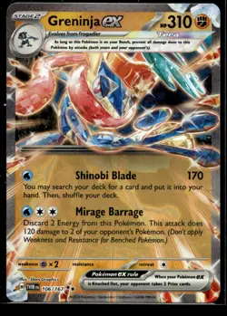 Greninja ex - SV06: Twilight Masquerade 106/167 LP Pokemon TCG | Buy 10 Get 10 F - Image 1