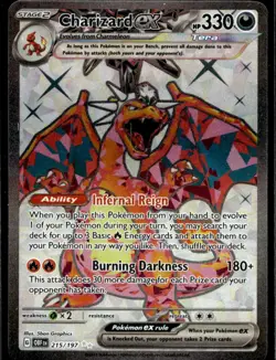 Charizard ex SV03: Obsidian Flames 215/197 LP Pokemon TCG | Buy 10 Get 10 Free - Image 1