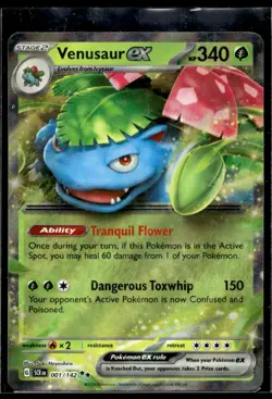 Venusaur ex SV07: Stellar Crown 001/142 LP Pokemon TCG | Buy 10 Get 10 Free - Image 1
