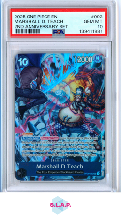 MARSHALL D. TEACH ONE PIECE BANDAI 93 2025 2ND ANN. SET SUPER RARE EN PSA 10 - Image 1
