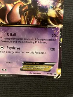 Pokemon Mewtwo EX TCG Black White Holo Card BW45 Promo NM/LP - Image 2
