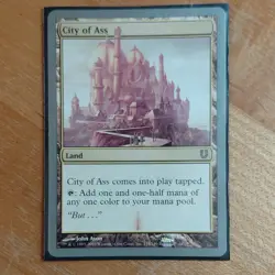 Wizards of the Coast City of Ass Unhinged Rare Land MTG Un-Set John Avon - Image 1