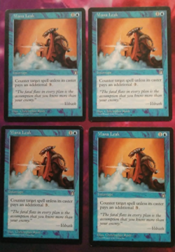 Mana Leak x4 - Stronghold. LP. One tiny bend in one corner, see picture. MTG - Image 1