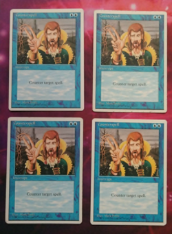 Counterspell x4 playset. MTG 4th Edition, Fourth Edition. MP, Moderately Played. - Image 1
