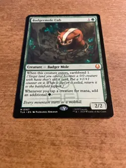 Magic: The Gathering Badgermole Cub TLA 0167 Green 2025 Nathaniel Himawan - Image 2