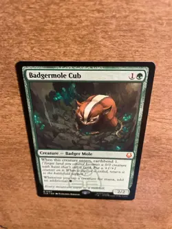 Magic: The Gathering Badgermole Cub TLA 0167 Green 2025 Nathaniel Himawan - Image 3