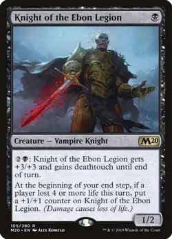 MTG Knight of the Ebon Legion Core Set 2020 #105 Rare Magic The Gathering - Image 1