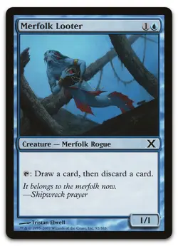 Merfolk Looter #92 (NM) 10th Edition 10E Magic MTG - Image 1