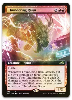 Thundering Raiju (Extended Art) #472 (Foil) NM Kamigawa Neon Dynasty Magic MTG - Image 1