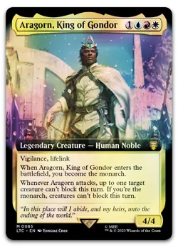 Aragorn, King of Gondor (Extended Art) #85 (Foil) NM Lord of the Rings Magic MTG - Image 1