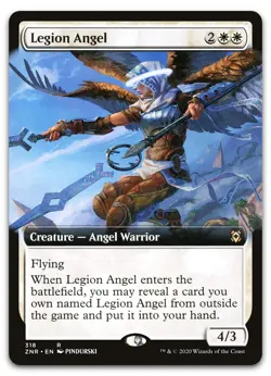 Legion Angel (Extended Art) #318 (NM) Zendikar Rising ZNR Magic MTG - Image 1
