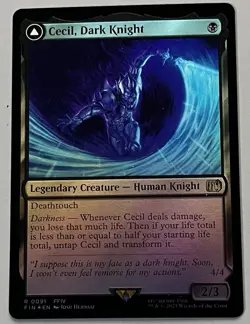 MTG Final Fantasy Cecil, Dark Knight Legendary Creature RARE FOIL #0091 - Image 1