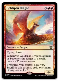 Goldspan Dragon (Ripple Foil) #212 (NM) Modern Horizons 3 M3C Magic MTG - Image 1