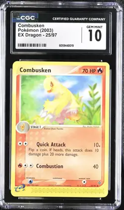 CGC 10 Combusken 25/97 EX Dragon 2003 Pokemon Card - Image 1
