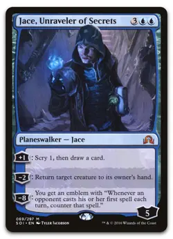 Jace, Unraveler of Secrets #69 (NM) Shadows over Innistrad SOI Magic MTG - Image 1