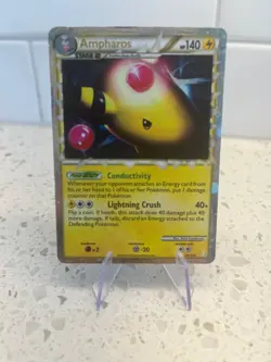 Ampharos Prime 105/123 HeartGold SoulSilver 2010 Pokemon Card Damaged Single - Image 1