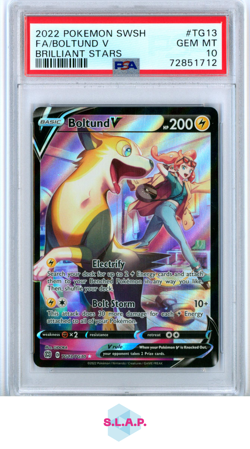 FA/BOLTUND V BRILLIANT STRS POKEMON SWSH BRILLIANT STRS 2022 TG13 PSA 10 - Image 1