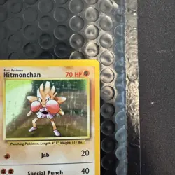 Pokemon Hitmonchan 7/102 Base Set Holo Rare Card 1999 English 70 HP - Image 3