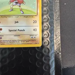 Pokemon Hitmonchan 7/102 Base Set Holo Rare Card 1999 English 70 HP - Image 4