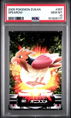 PSA 10 2026 CERT POP 2 SPEAROW 2005 CARDDASS POKEMON ZUKAN CARD #357 - Image 1