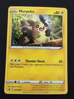 2020 Pokemon General Mills SWSH012 Morpeko Holo Black Star Promo - Image 1