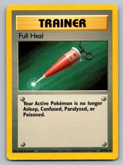 Full Heal 82/102 UC Base Set Unlimited Pokemon NM/M - Image 1