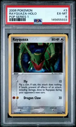 2006 Pokemon Pop Series 1 Rayquaza Holo Pop Series 1 PSA 6 #3 - Image 1