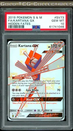 PSA 10 ⭐ Pokemon Kartana GX SV73 73 Full Art Shiny Hidden Fates Sun Moon Graded - Image 1