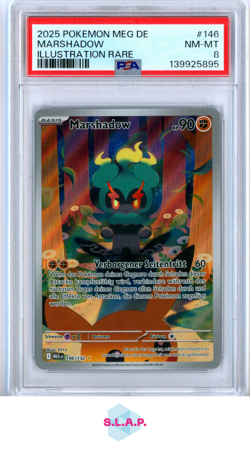 MARSHADOW POKEMON 146/432 2025 MEGA ENTWICKLUNG ILLUSTRATION RARE DEUTSCH PSA 8 - Image 1