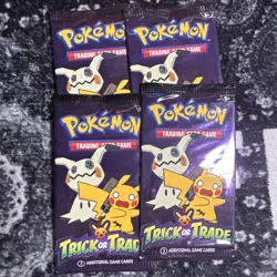 4 Pack Pokemon TCG Trick or Trade Booster Packs 2023 Halloween Card Lot Bundle - Image 1
