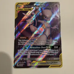 Mewtwo & Mew GX 222/236 - Unified Minds Tag Team Ultra Rare Full Art Pokemon- NM - Image 1