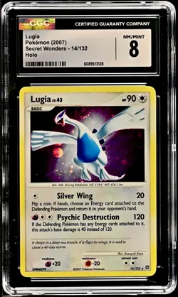 Pokemon Lugia Secret Wonders 14/132 Holo - CGC 8 NM/Mint w/ Swirl 🌀 - Image 1