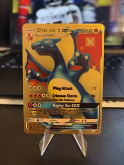 Pokemon Charizard GX 250HP Gold Foil Fan Art Card stage 2 - Image 1