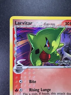2005 Pokemon Larvitar EX Delta Species 73/113 Reverse Holo Stamped - Image 2