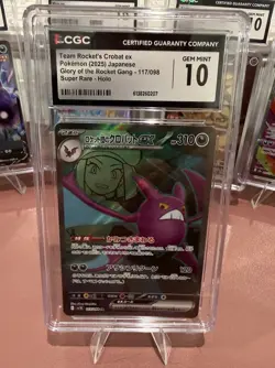 CGC 10 Team Rocket's Crobat ex Sv10 Super Rare Holo Japanese 2025 117/098 - Image 1