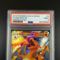 PSA 9 Charizard GX 9/68 Pokemon Hidden Fates Full Art Holo Card - Image 2