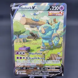 Pokemon TCG Golurk V (Alternate Full Art) 182/203 Evolving Skies Holo Near Mint - Image 1