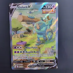 Pokemon TCG Golurk V (Alternate Full Art) 182/203 Evolving Skies Holo Near Mint - Image 3