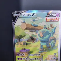 Pokemon TCG Golurk V (Alternate Full Art) 182/203 Evolving Skies Holo Near Mint - Image 4