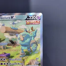 Pokemon TCG Golurk V (Alternate Full Art) 182/203 Evolving Skies Holo Near Mint - Image 5