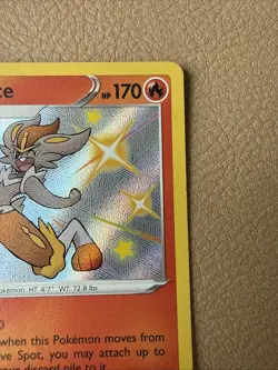 Cinderace SV017/SV122 Shiny Holo Rare - Pokemon Shining Fates: Shiny Vault - Image 3