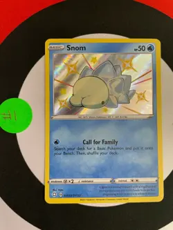 Pokemon Shining Fates Shiny Snom SV033/SV122 Shiny Vault Holo TCG Card 2021 - Image 3