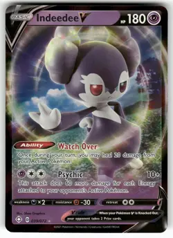 Indeedee V 039/072 Holo V Rare Shining Fates Pokemon Holo Near Mint - Image 1