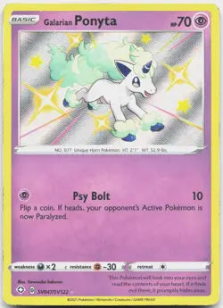 Galarian Ponyta SV047/SV122 Shiny Rare Shining Fates Shiny Vault Pokemon MP - Image 1