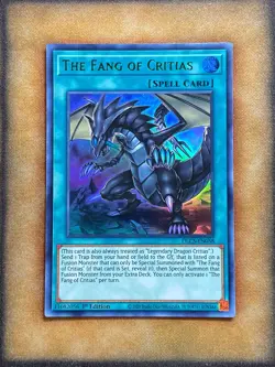 Yugioh The Fang of Critias DLCS-EN058 Ultra Rare 1st Ed GREEN LP - Image 1